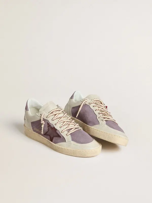 Women’s Ball Star in lilac suede with burgundy leather star and lilac suede heel tab online