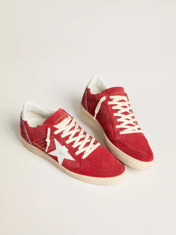 Women’s Ball Star in red suede with white leather star and heel tab online
