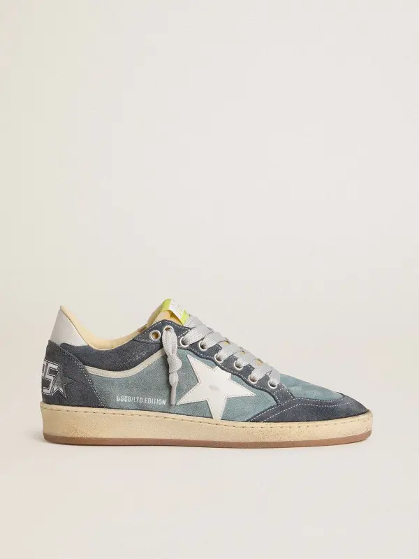 Women’s Ball Star LTD in light blue suede with milk-white leather star and heel tab online