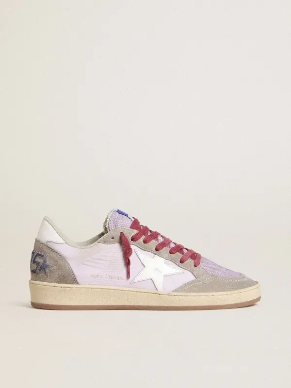 Women’s Ball Star LTD in lilac nylon with white leather star and suede inserts online