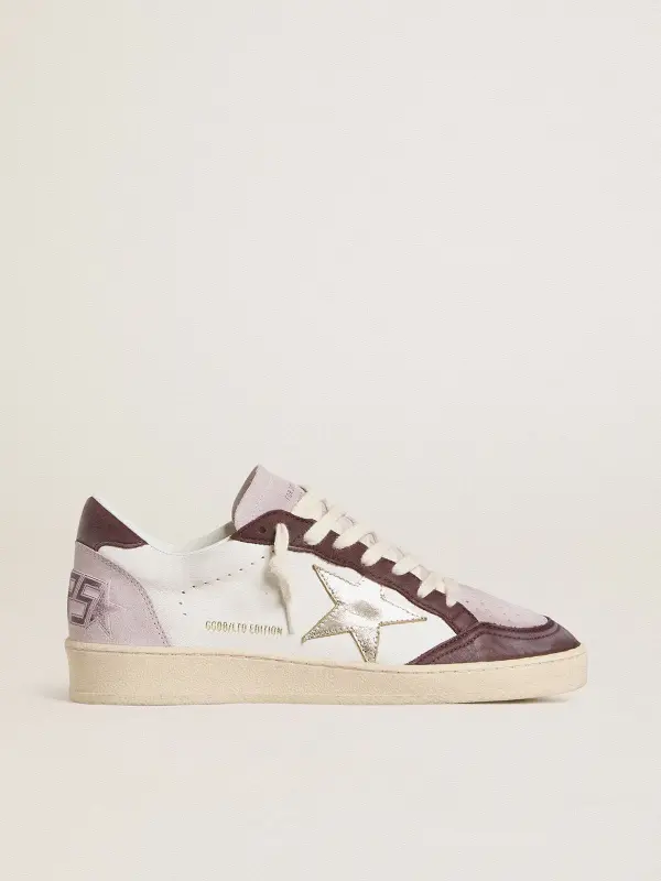 Women’s Ball Star LTD in nappa with platinum foiled leather star and burgundy nubuck leather heel tab online