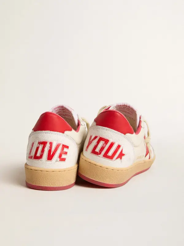 Women’s Ball Star Wishes in white leather with a red star and heel tab online