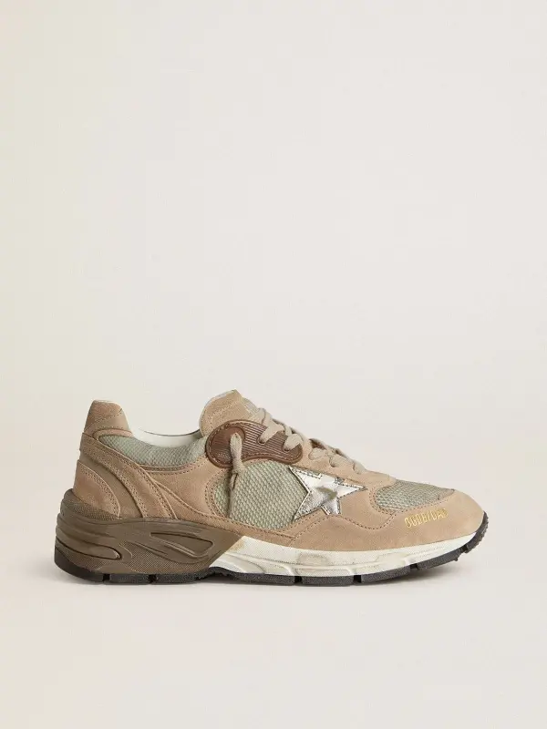 Women’s Dad-Star in beige mesh and suede with silver leather star online