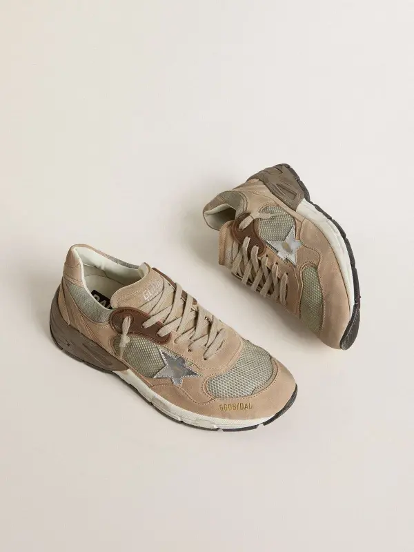 Women’s Dad-Star in beige mesh and suede with silver leather star online