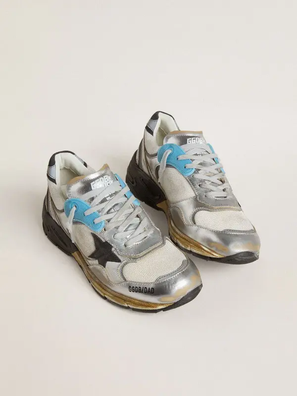 Women’s Dad-Star in mesh and silver foiled leather with black suede star online