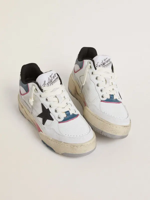 Women’s Forty2 with black star and silver foiled leather heel tab online