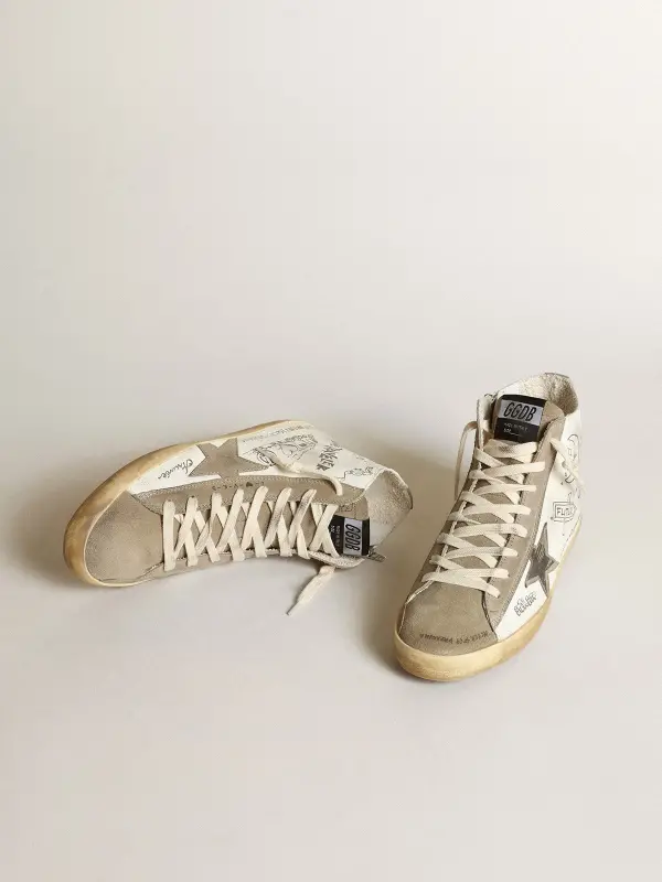 Women’s Francy with dove gray suede inserts and all-over lettering online