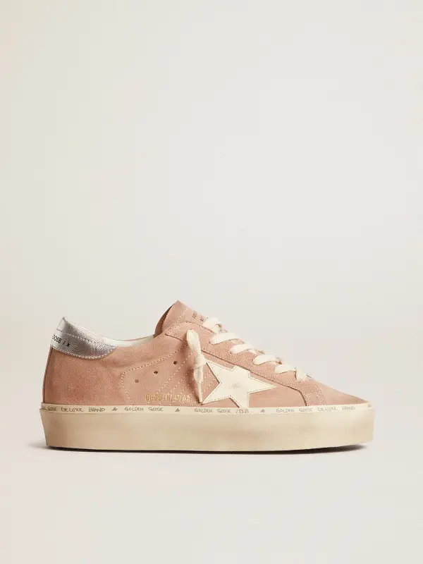 Women’s Hi Star in pink suede with cream star and silver leather heel tab online