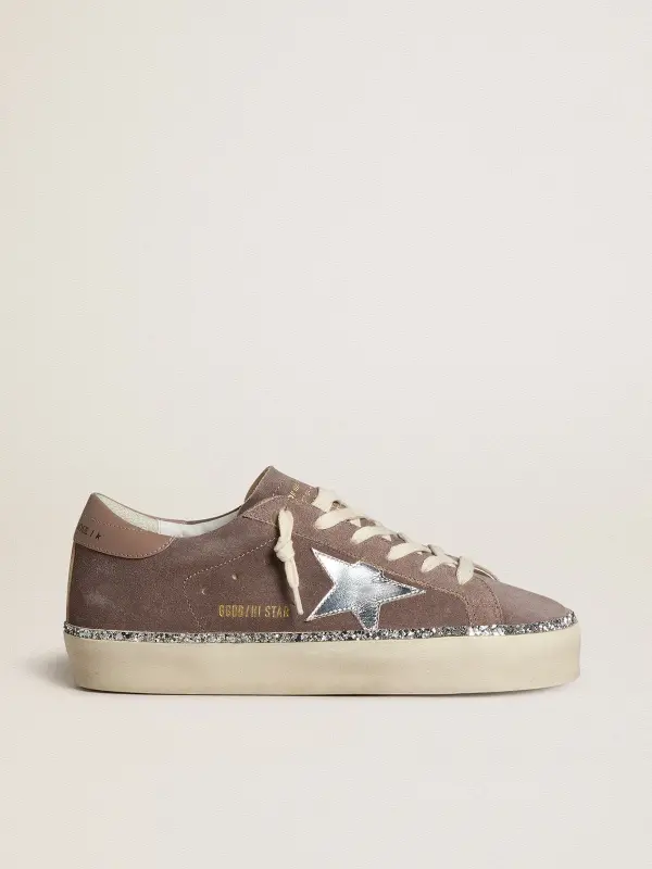 Women’s Hi Star in suede with silver leather star and leather heel tab online