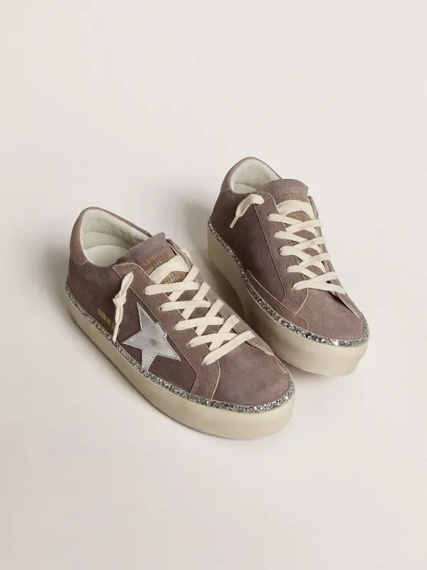 Women’s Hi Star in suede with silver leather star and leather heel tab online