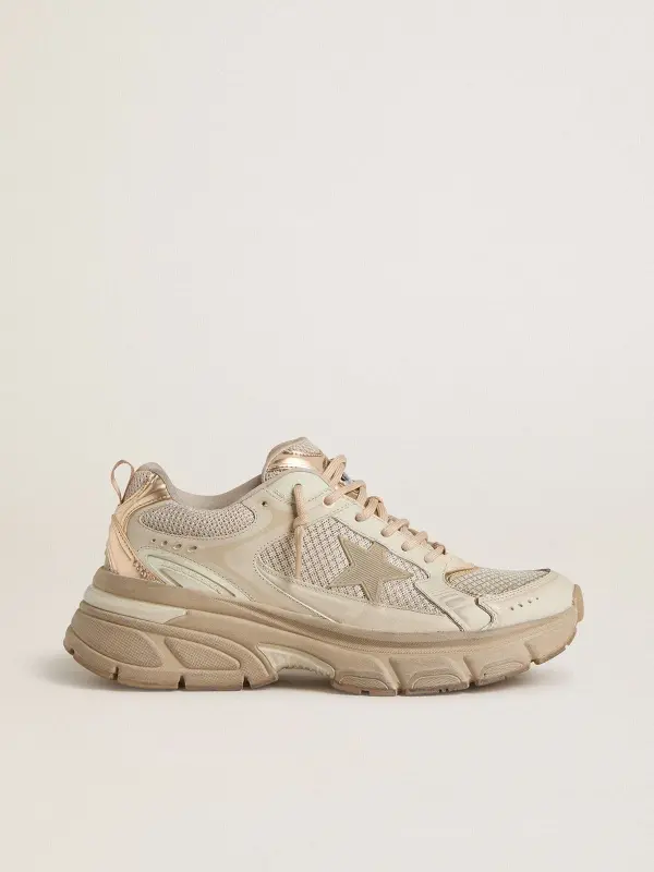Women’s Lightstar in dove-gray leather and mesh with beige TPU star online