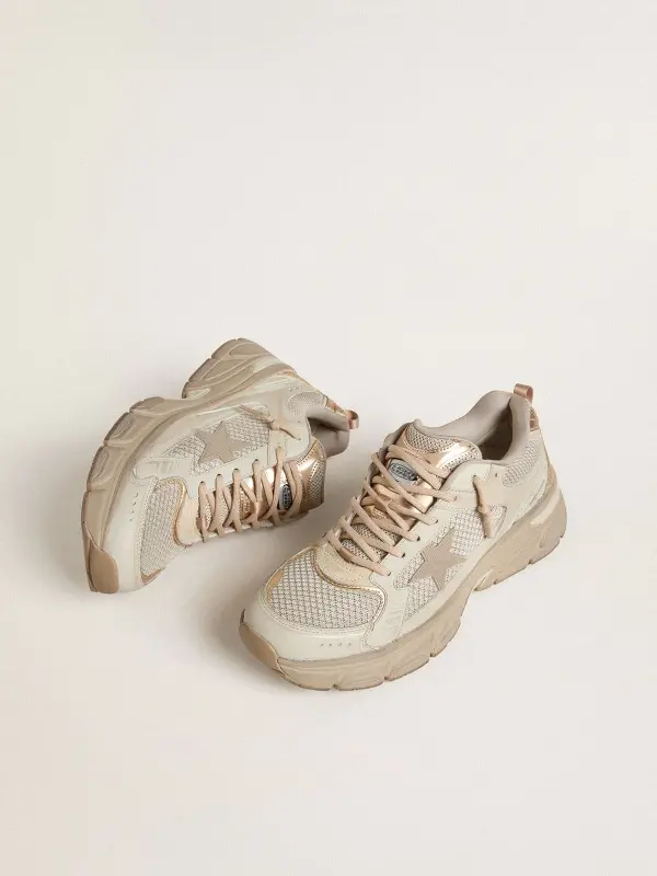 Women’s Lightstar in dove-gray leather and mesh with beige TPU star online