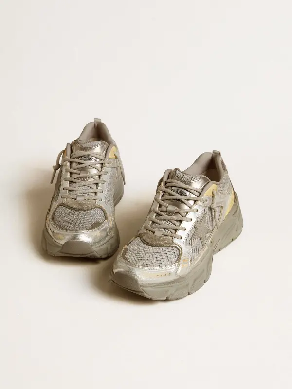 Women’s Lightstar in metallic leather and silver mesh with gray star online
