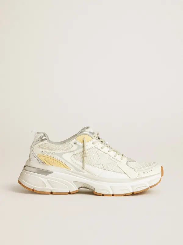 Women’s Lightstar in white leather and mesh with worn-white star online