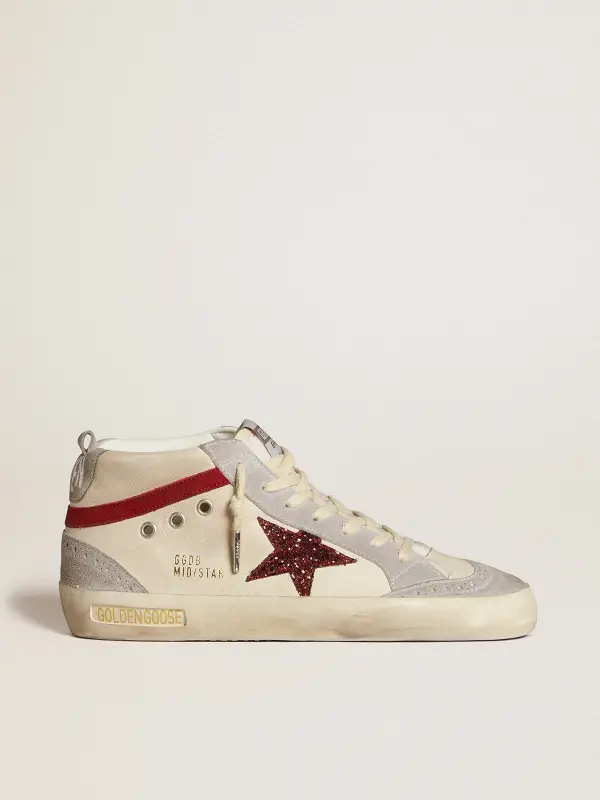 Women’s Mid Star in leather with glitter star and red nubuck flash online