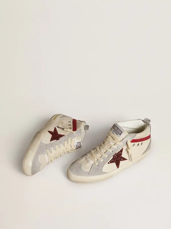 Women’s Mid Star in leather with glitter star and red nubuck flash online
