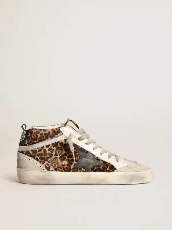 Women’s Mid Star in leopard print pony skin with black star online