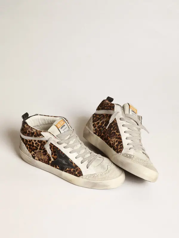 Women’s Mid Star in leopard print pony skin with black star online