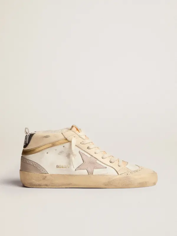 Women’s Mid Star with star in light gray suede and gold flash online