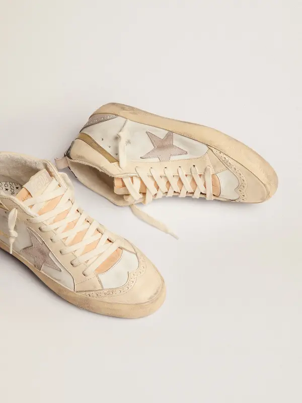 Women’s Mid Star with star in light gray suede and gold flash online