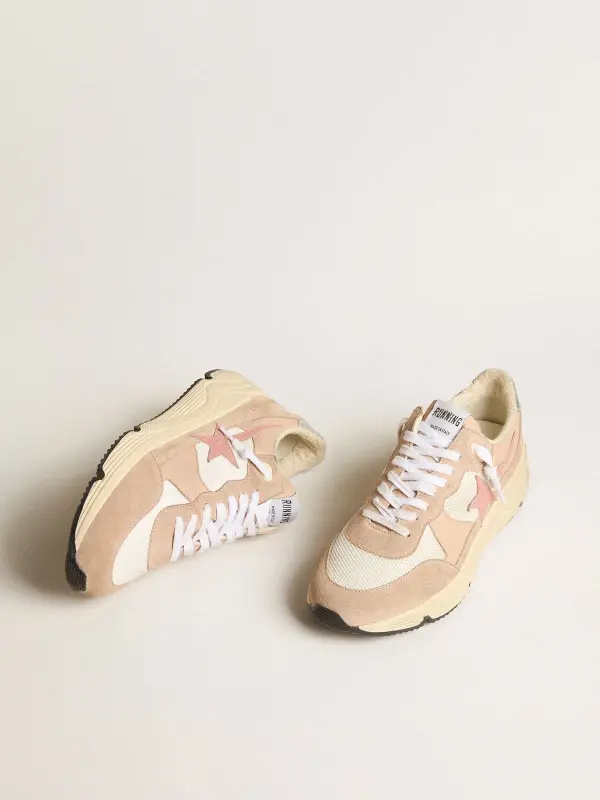 Women’s Running Sole in mesh and suede with pink star and silver heel tab online