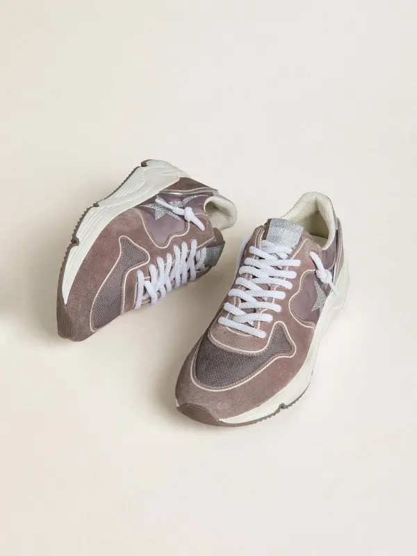 Women’s Running Sole LTD in lavender nylon and suede with printed star and silver leather heel tab online