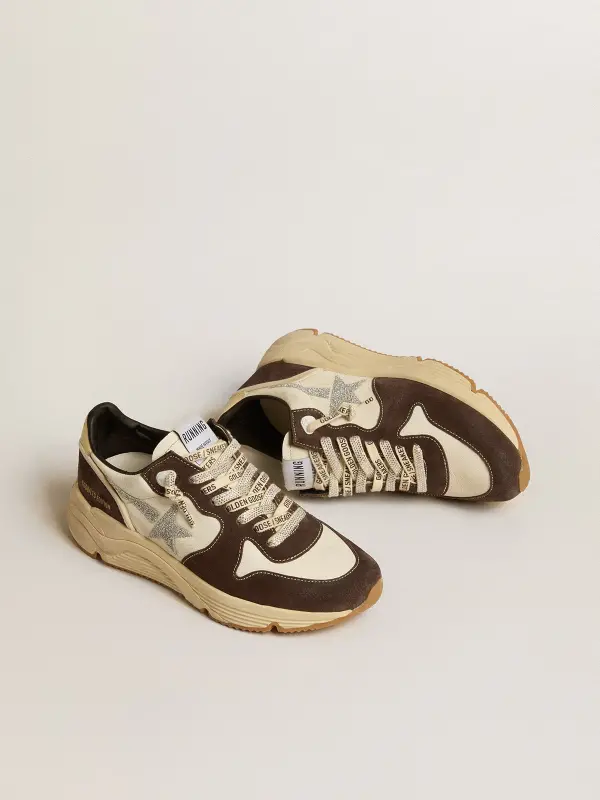 Women’s Running Sole LTD in nappa and brown suede with a Swarovski crystal star online