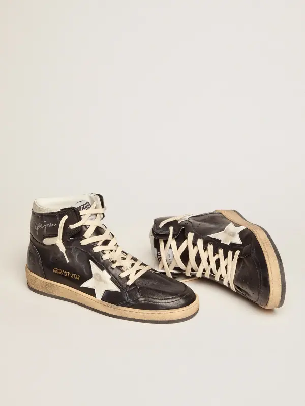 Women’s Sky-Star in black nappa with white star online
