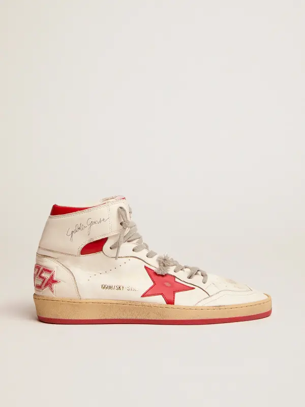 Women’s Sky-Star in white nappa with red star and heel tab online
