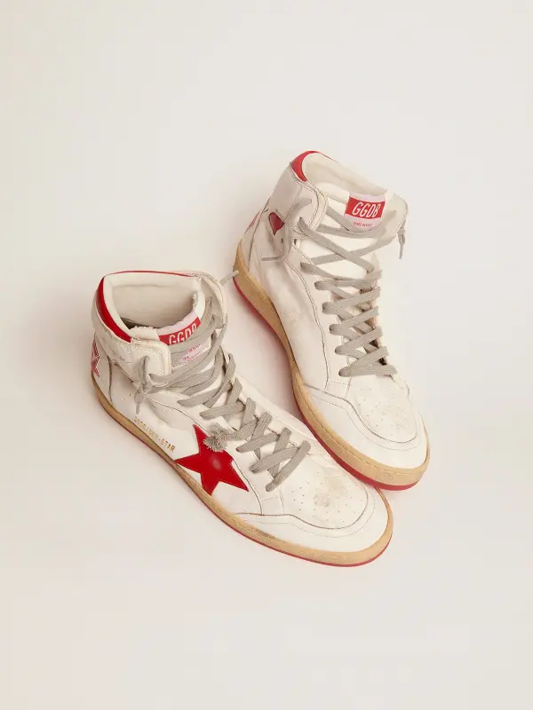 Women’s Sky-Star in white nappa with red star and heel tab online