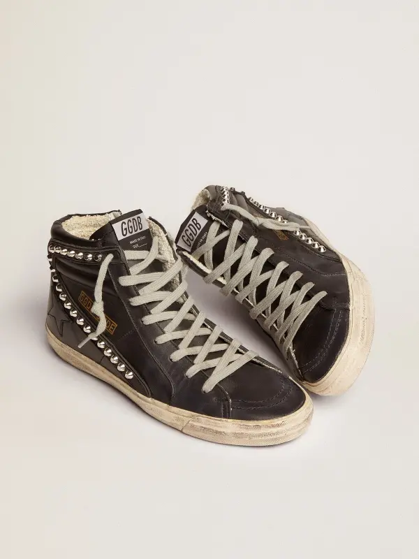 Women’s Slide high-top sneakers with studs – Golden Goose online