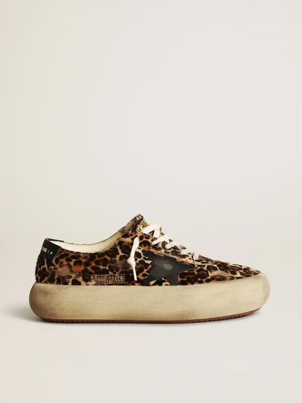 Women’s Space-Star in leopard print pony skin with black star online