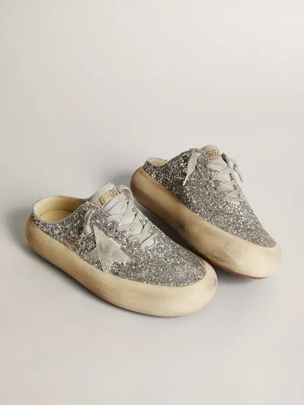 Women’s Space-Star Sabot in glitter with ice-gray star and tab online