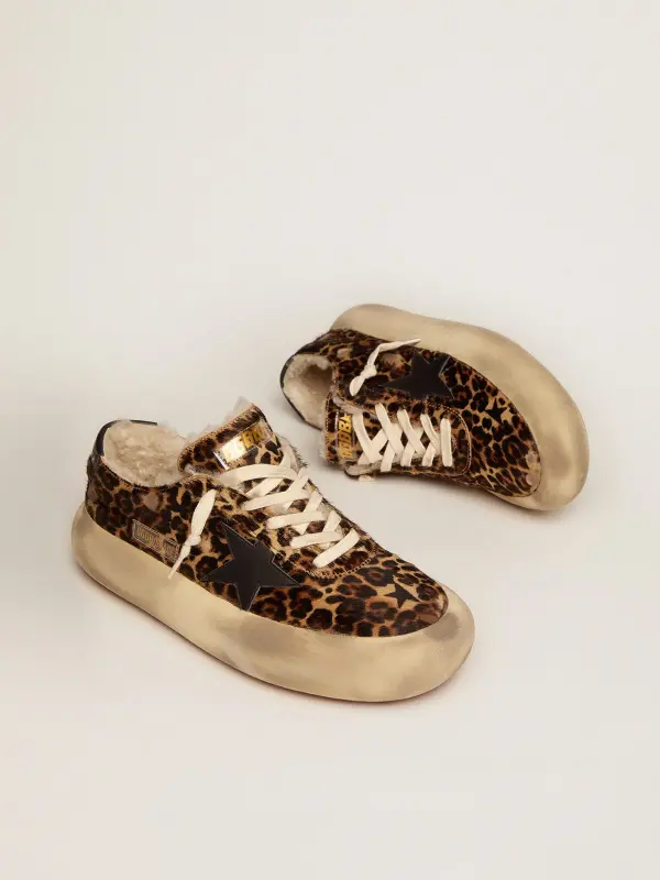 Women’s Space-Star shoes in animal-print pony skin with shearling lining online
