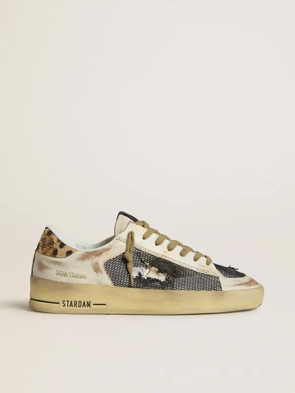 Women’s Stardan in nappa and mesh with leopard-print pony skin heel tab online