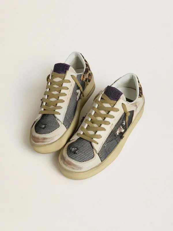 Women’s Stardan in nappa and mesh with leopard-print pony skin heel tab online