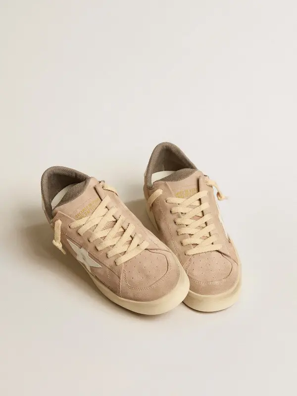 Women’s Stardan in old rose suede with white leather star and heel tab online