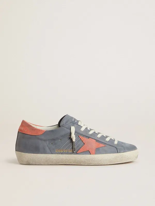 Women’s Super Star in blue nubuck with pink suede star and heel tab online