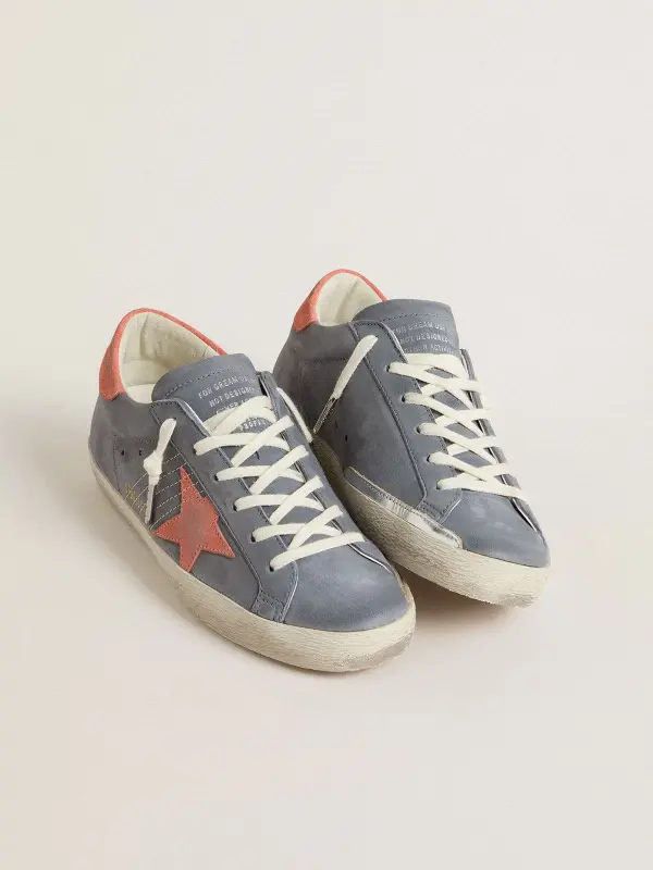 Women’s Super Star in blue nubuck with pink suede star and heel tab online