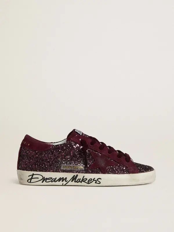 Women’s Super-Star LTD in cherry glitter with cherry suede star online