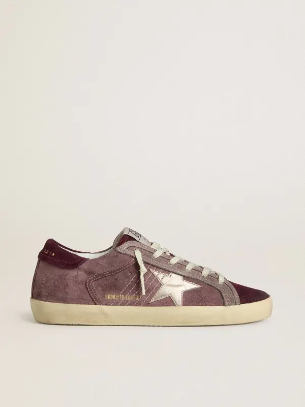 Women’s Super-Star LTD in lilac suede with silver metallic leather star and suede heel tab online