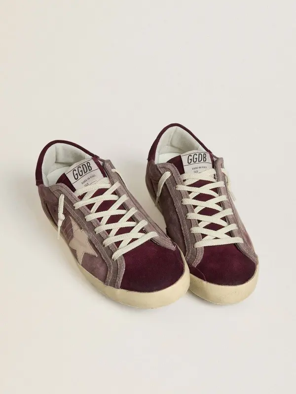 Women’s Super-Star LTD in lilac suede with silver metallic leather star and suede heel tab online