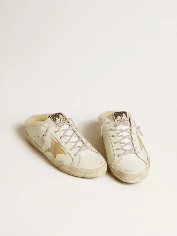 Women’s Super-Star Sabots with gold suede star and shearling lining online