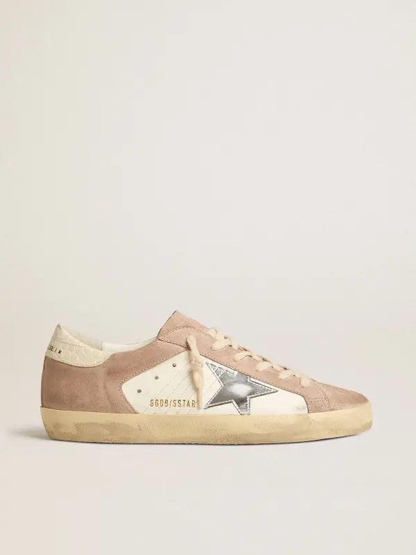 Women’s Super-Star sneakers in pink suede with silver metallic leather star online