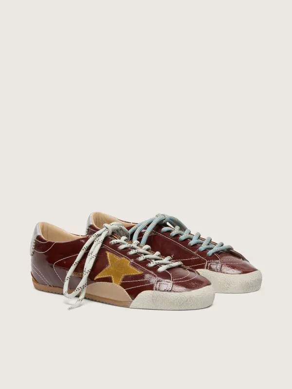 Women’s True-Star in burgundy naplak with suede star and silver nappa heel tab online