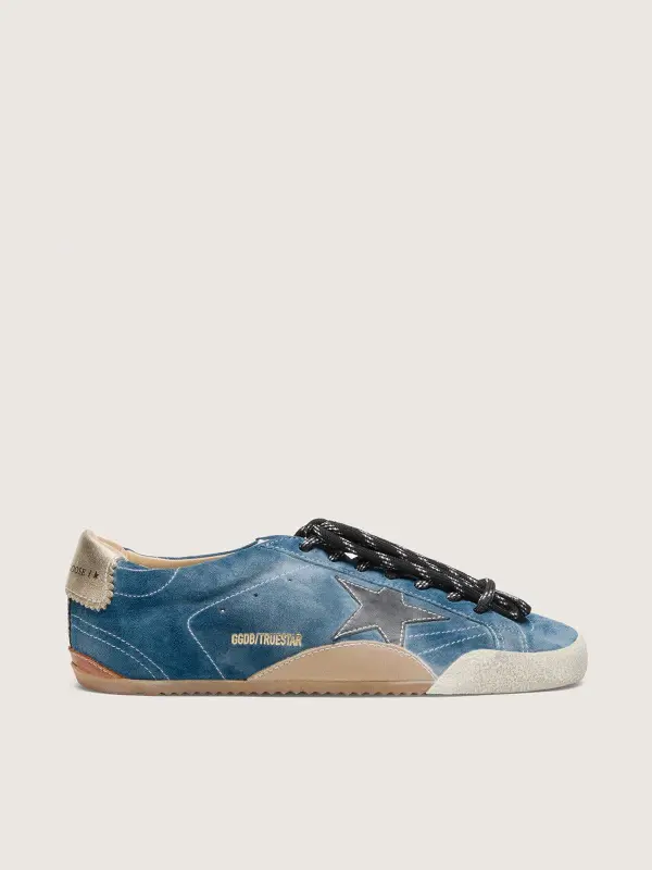 Women’s True-Star in teal suede with black star and cream heel tab online