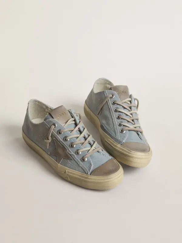 Women’s V-Star in light blue canvas with dove-gray leather star online