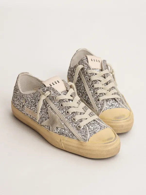 Women’s V-Star LTD in silver glitter with ice-gray suede star online