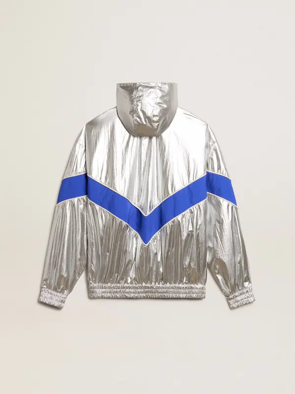 Women’s windcheater in silver technical fabric online
